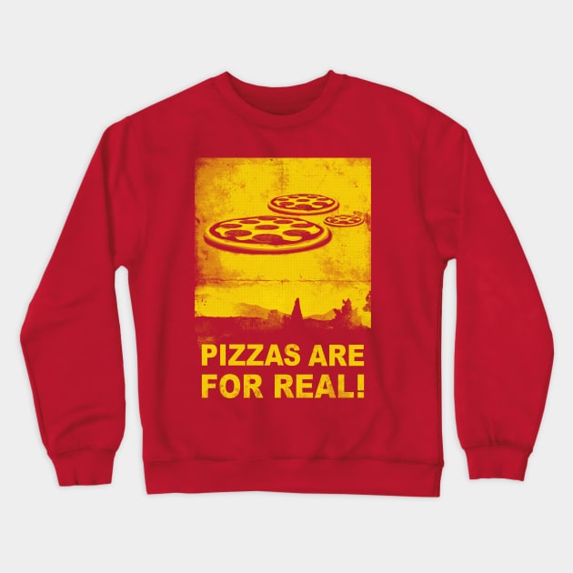 Pizzas are for real ! Fast flying pizzas Crewneck Sweatshirt by filippob